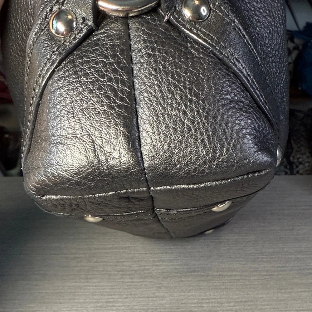 Coach Dark Gray/Black Leather Hobo Shoulder Bag - Picture 9 of 15